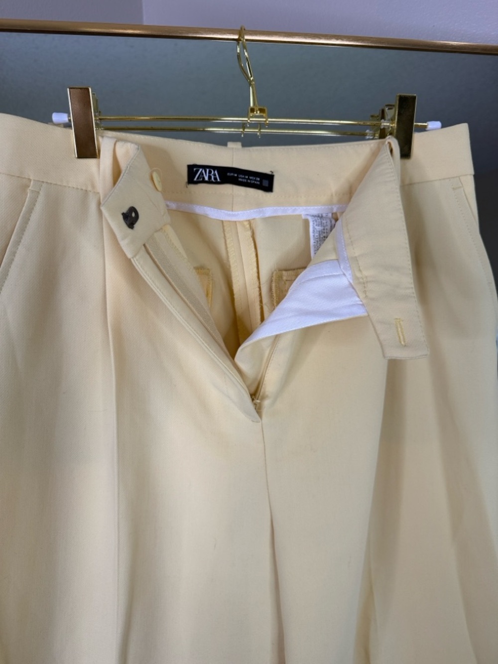 Zara Yellow smart wide leg trousers - Picture 5 of 7
